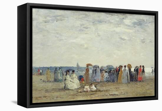 Swimmers on Trouville Beach, 1869-Eugene Louis Boudin-Framed Premier Image Canvas