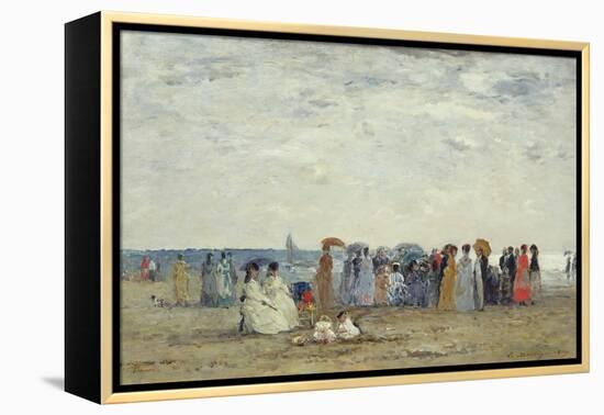 Swimmers on Trouville Beach, 1869-Eugene Louis Boudin-Framed Premier Image Canvas