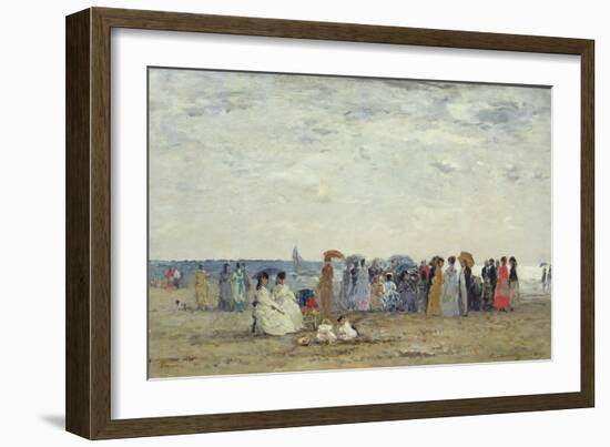 Swimmers on Trouville Beach, 1869-Eugene Louis Boudin-Framed Giclee Print