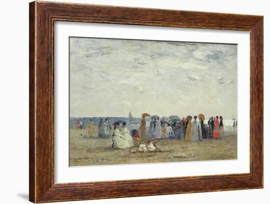 Swimmers on Trouville Beach, 1869-Eugene Louis Boudin-Framed Giclee Print