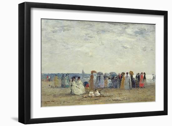 Swimmers on Trouville Beach, 1869-Eugene Louis Boudin-Framed Giclee Print