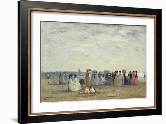 Swimmers on Trouville Beach, 1869-Eugene Louis Boudin-Framed Giclee Print