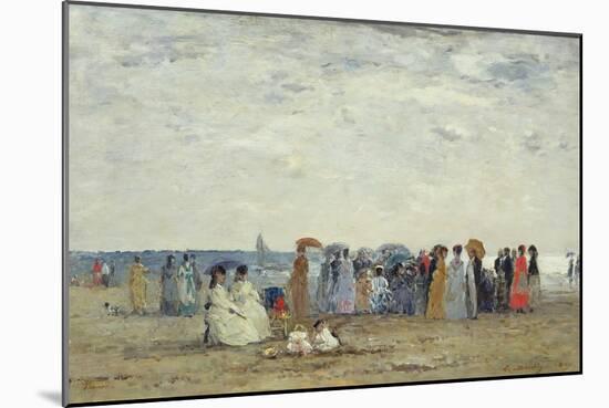 Swimmers on Trouville Beach, 1869-Eugene Louis Boudin-Mounted Giclee Print