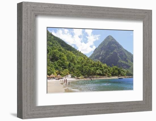 Swimming and Sunbathing on Jalousie (Sugar) Beach-Eleanor-Framed Photographic Print