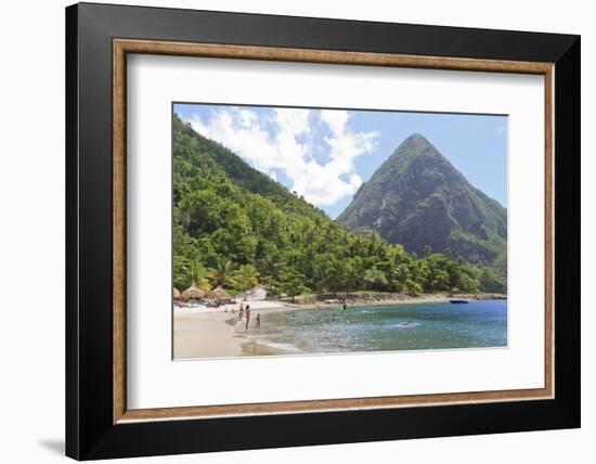 Swimming and Sunbathing on Jalousie (Sugar) Beach-Eleanor-Framed Photographic Print