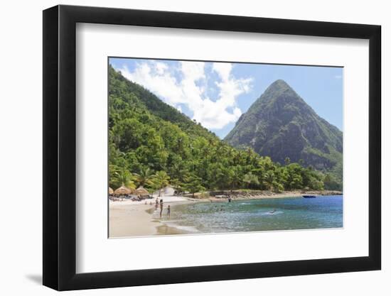 Swimming and Sunbathing on Jalousie (Sugar) Beach-Eleanor-Framed Photographic Print