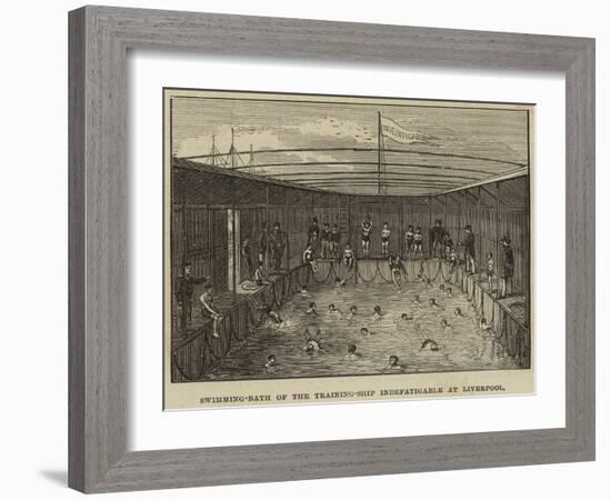 Swimming-Bath of the Training-Ship Indefatigable at Liverpool-null-Framed Giclee Print
