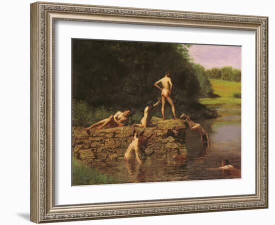 Swimming Hole, 1885-Thomas Cowperthwait Eakins-Framed Giclee Print