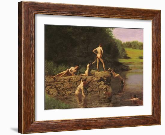 Swimming Hole, 1885-Thomas Cowperthwait Eakins-Framed Giclee Print