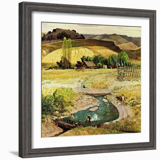 "Swimming in the Creek", August 29, 1959-John Clymer-Framed Giclee Print