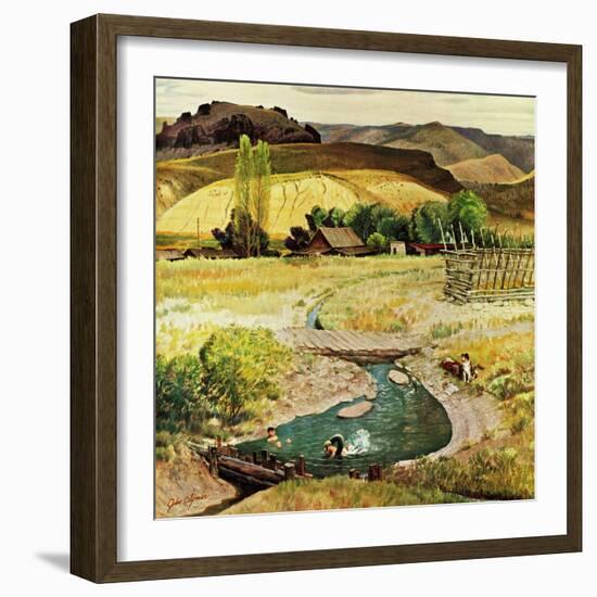 "Swimming in the Creek", August 29, 1959-John Clymer-Framed Giclee Print