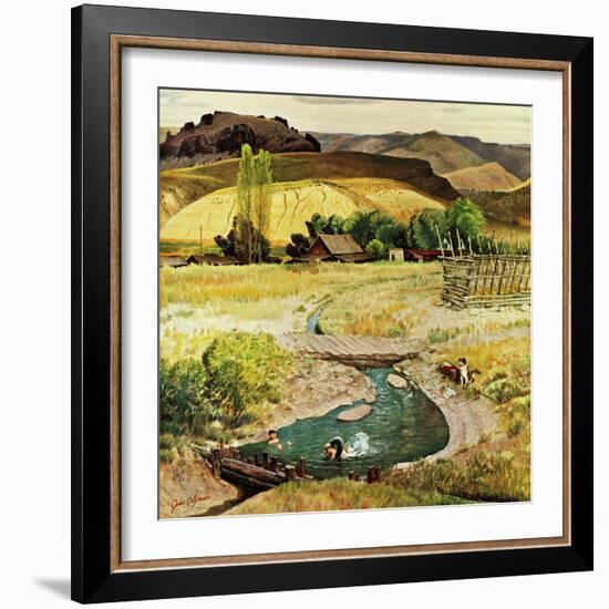 "Swimming in the Creek", August 29, 1959-John Clymer-Framed Giclee Print