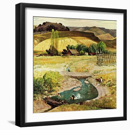 "Swimming in the Creek", August 29, 1959-John Clymer-Framed Giclee Print