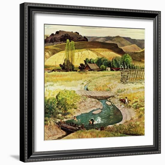 "Swimming in the Creek", August 29, 1959-John Clymer-Framed Giclee Print