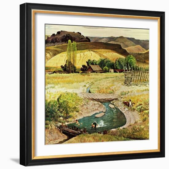 "Swimming in the Creek", August 29, 1959-John Clymer-Framed Giclee Print