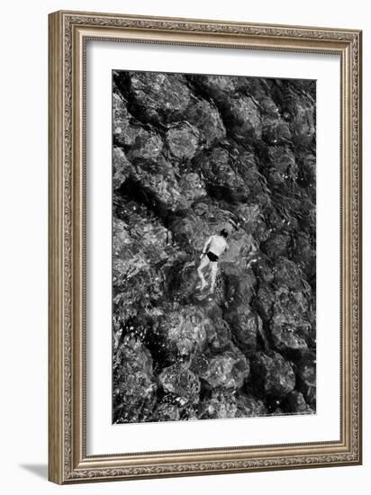 Swimming in the Mediterranean Amalfi Italy-null-Framed Photo