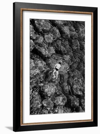 Swimming in the Mediterranean Amalfi Italy-null-Framed Photo