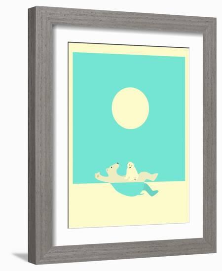 Swimming Lessons-Jazzberry Blue-Framed Art Print