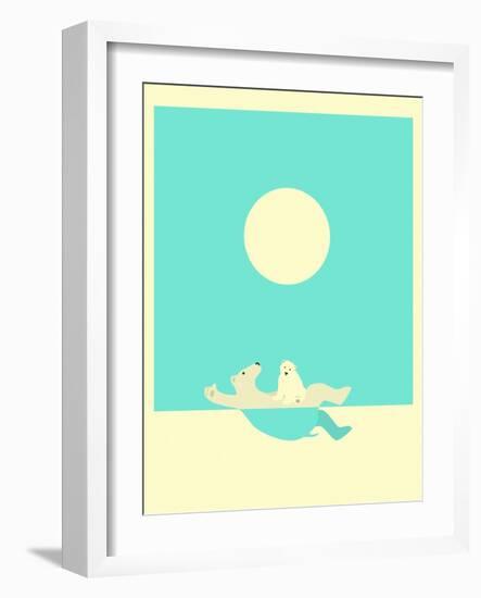 Swimming Lessons-Jazzberry Blue-Framed Art Print