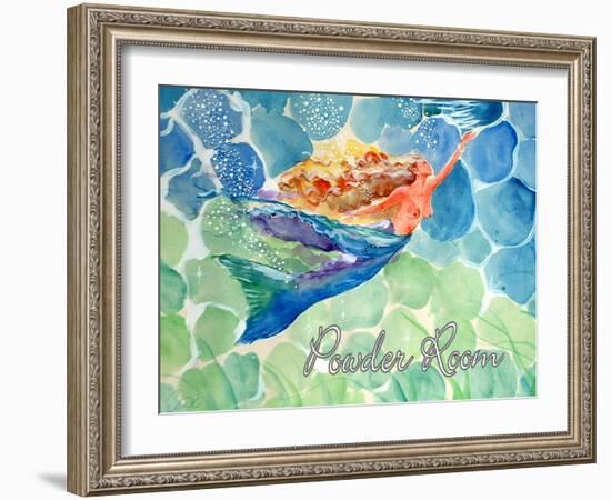 Swimming Mermaid Powder Room-sylvia pimental-Framed Art Print