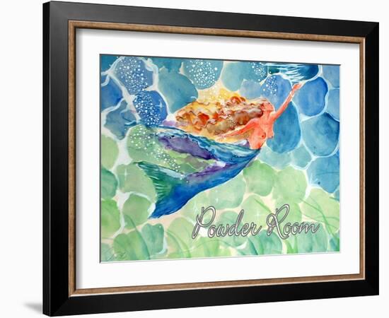 Swimming Mermaid Powder Room-sylvia pimental-Framed Art Print