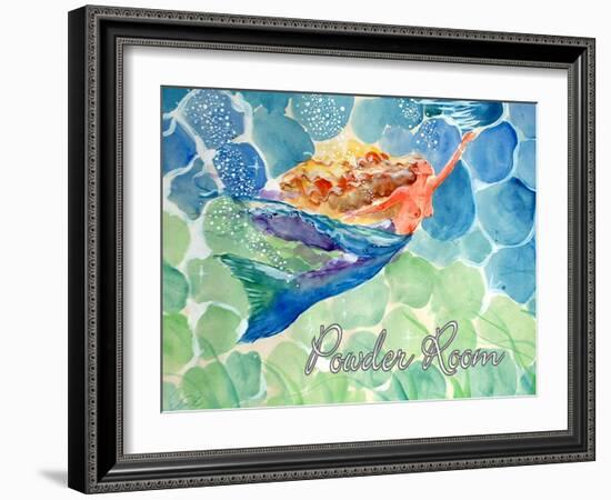 Swimming Mermaid Powder Room-sylvia pimental-Framed Art Print