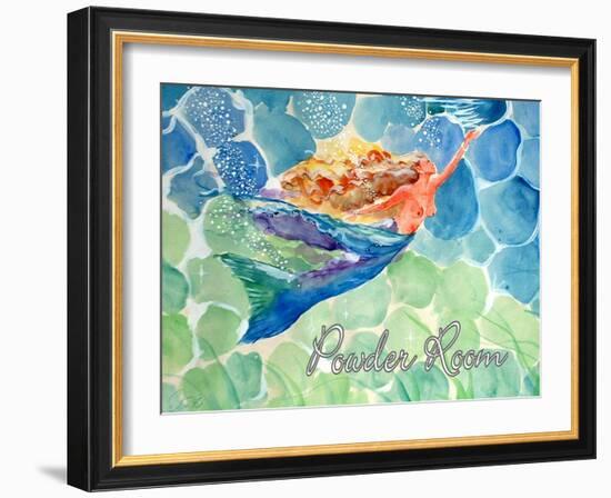 Swimming Mermaid Powder Room-sylvia pimental-Framed Art Print