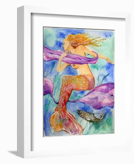 Swimming Mermaid-sylvia pimental-Framed Art Print