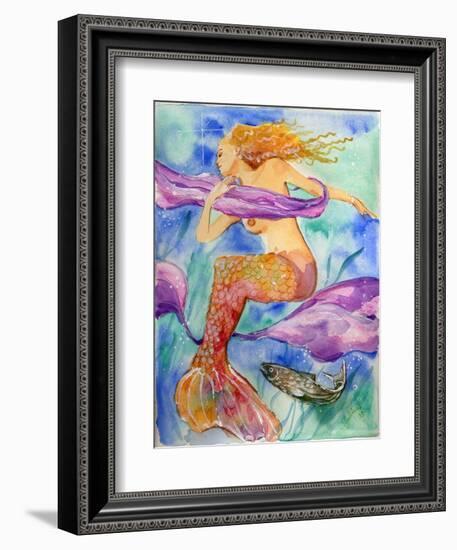 Swimming Mermaid-sylvia pimental-Framed Art Print