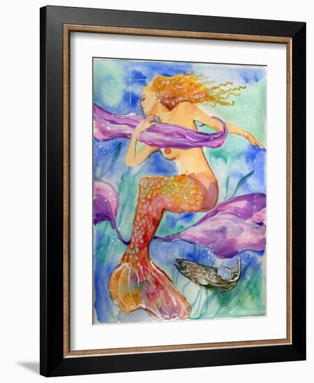 Swimming Mermaid-sylvia pimental-Framed Art Print