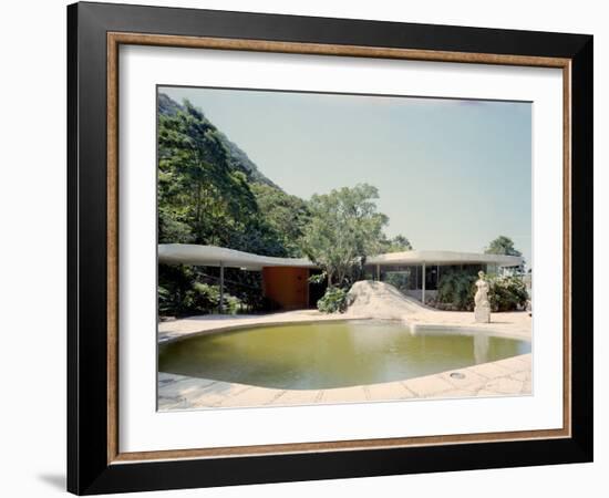 Swimming Pool and Private Residence of Architect Oscar Niemeyer-Dmitri Kessel-Framed Photographic Print