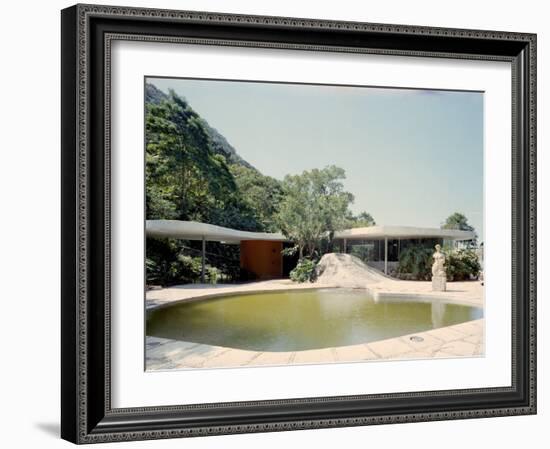 Swimming Pool and Private Residence of Architect Oscar Niemeyer-Dmitri Kessel-Framed Photographic Print