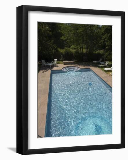 Swimming Pool at the Hotel Pyrenees, St.-Jean-Pied-De-Port, Aquitaine, Basque Country, France-R H Productions-Framed Photographic Print