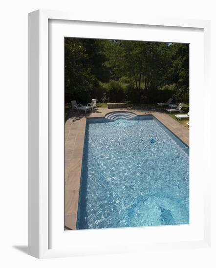 Swimming Pool at the Hotel Pyrenees, St.-Jean-Pied-De-Port, Aquitaine, Basque Country, France-R H Productions-Framed Photographic Print