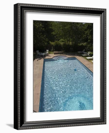 Swimming Pool at the Hotel Pyrenees, St.-Jean-Pied-De-Port, Aquitaine, Basque Country, France-R H Productions-Framed Photographic Print