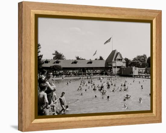 Swimming Pool, Belle Isle Park, Detroit, Mich.-null-Framed Stretched Canvas