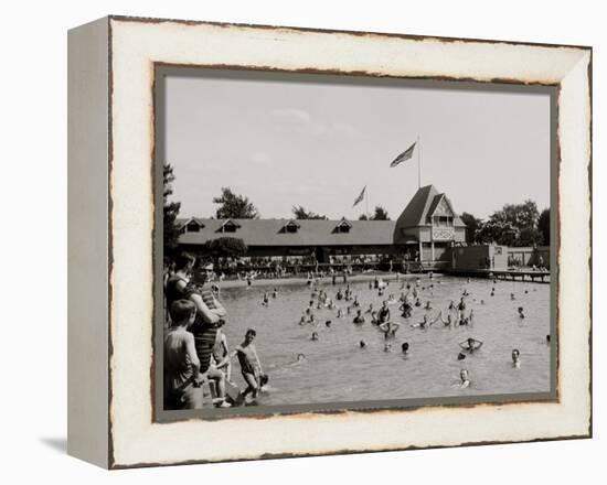 Swimming Pool, Belle Isle Park, Detroit, Mich.-null-Framed Stretched Canvas