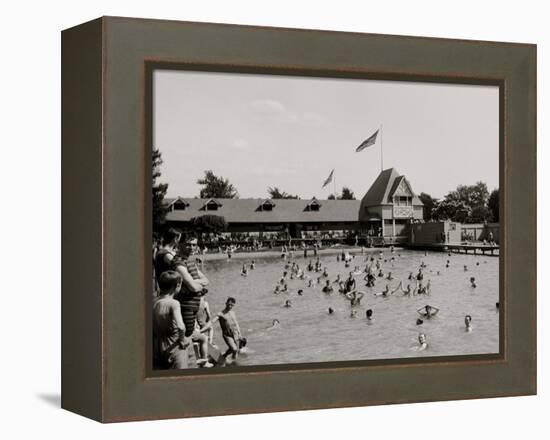 Swimming Pool, Belle Isle Park, Detroit, Mich.-null-Framed Stretched Canvas