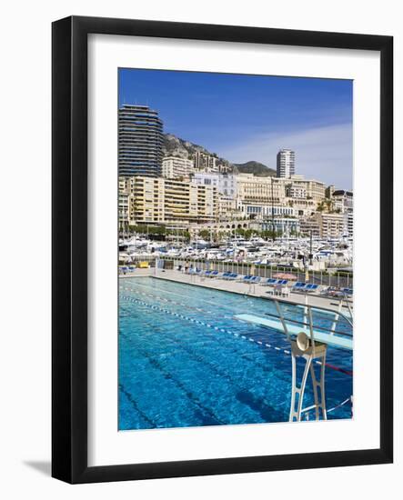 Swimming Pool in La Condamine Area, Monte Carlo, Monaco, Mediterranean, Europe-Richard Cummins-Framed Photographic Print