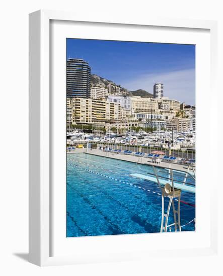 Swimming Pool in La Condamine Area, Monte Carlo, Monaco, Mediterranean, Europe-Richard Cummins-Framed Photographic Print