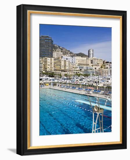 Swimming Pool in La Condamine Area, Monte Carlo, Monaco, Mediterranean, Europe-Richard Cummins-Framed Photographic Print