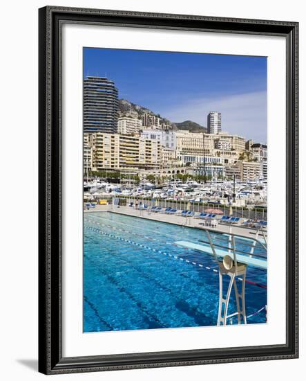 Swimming Pool in La Condamine Area, Monte Carlo, Monaco, Mediterranean, Europe-Richard Cummins-Framed Photographic Print