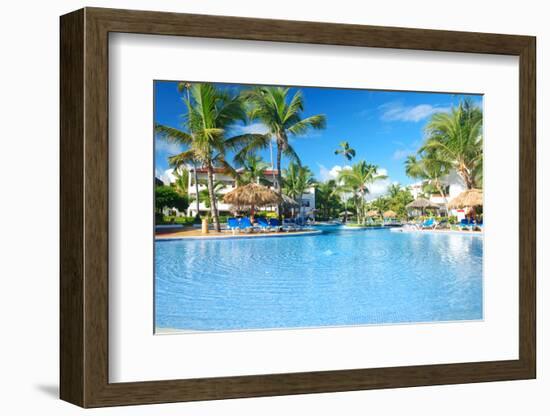 Swimming Pool in the Tropical Hotel-haveseen-Framed Photographic Print