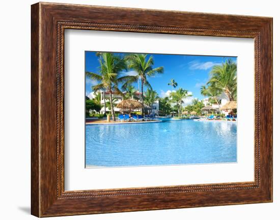 Swimming Pool in the Tropical Hotel-haveseen-Framed Photographic Print