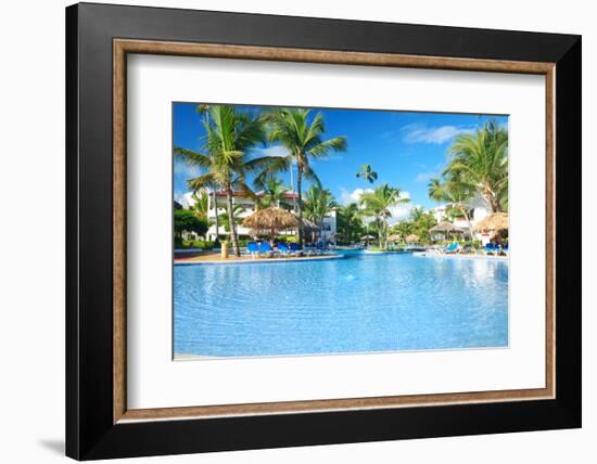 Swimming Pool in the Tropical Hotel-haveseen-Framed Photographic Print