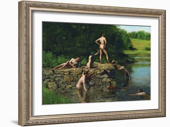 Swimming-Thomas Cowperthwait Eakins-Framed Art Print