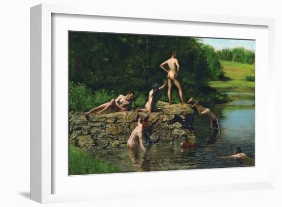 Swimming-Thomas Cowperthwait Eakins-Framed Art Print