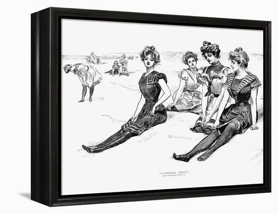 Swimsuits, 1900-Charles Dana Gibson-Framed Premier Image Canvas