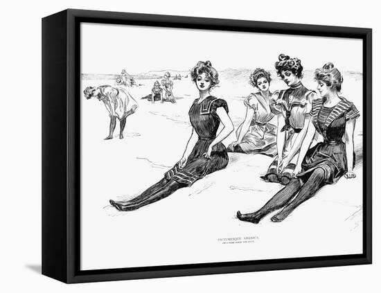 Swimsuits, 1900-Charles Dana Gibson-Framed Premier Image Canvas