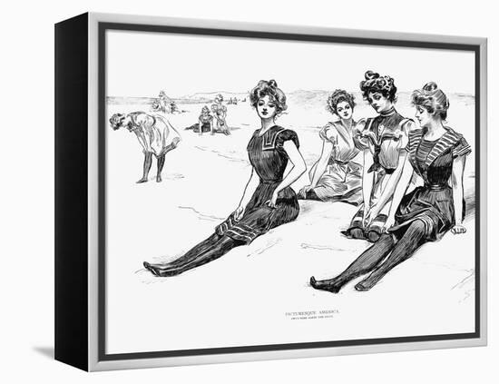 Swimsuits, 1900-Charles Dana Gibson-Framed Premier Image Canvas